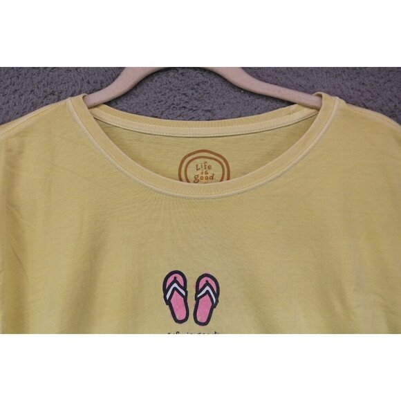 Life is Good Relaxed Fit Short Sleeve Tee Shirt-Size XL-Flip Flops - Picture 5 of 13